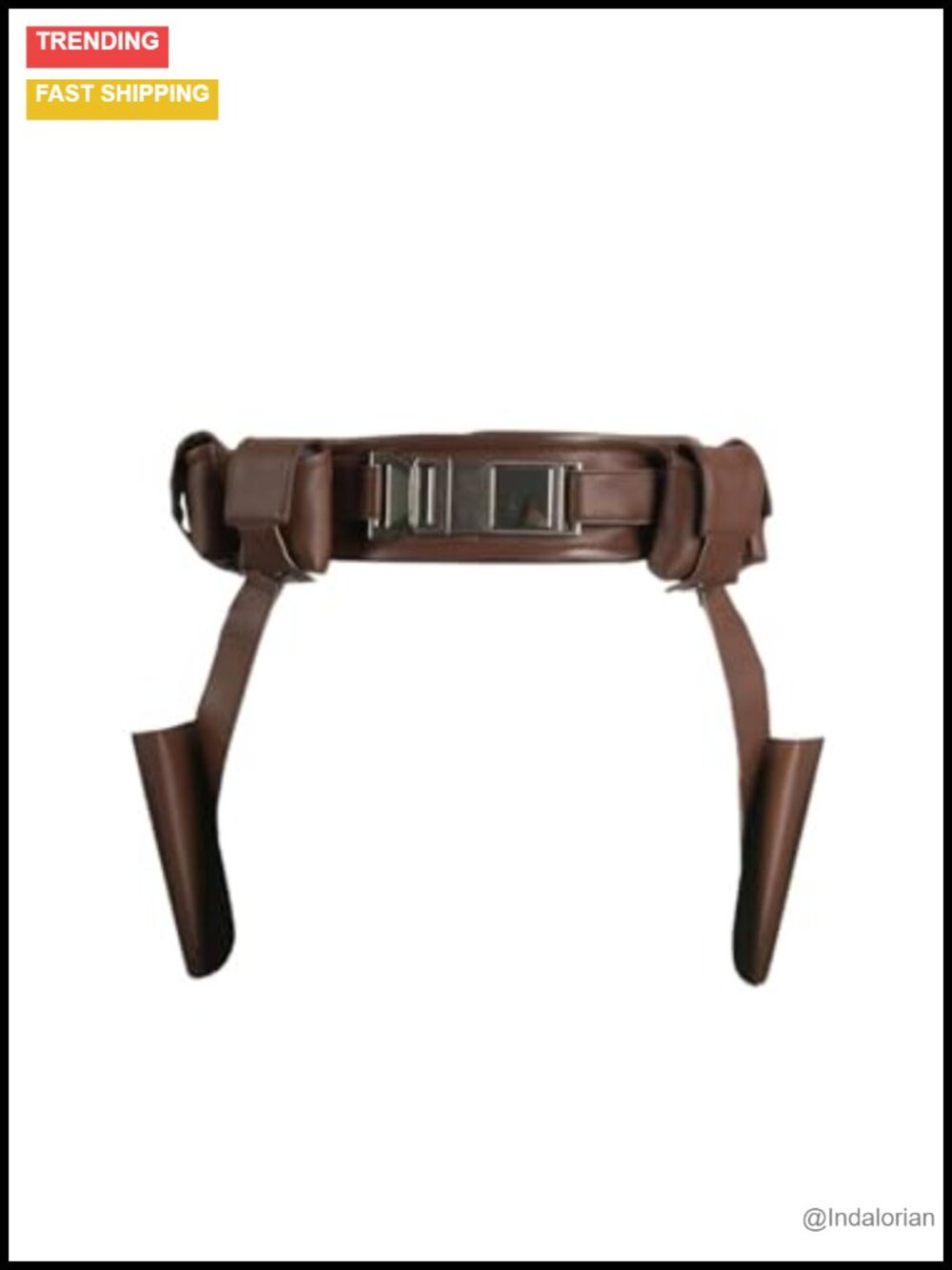 Medieval Knight PU Leather Belt with 2 Holsters Cosplay Costume Accessory